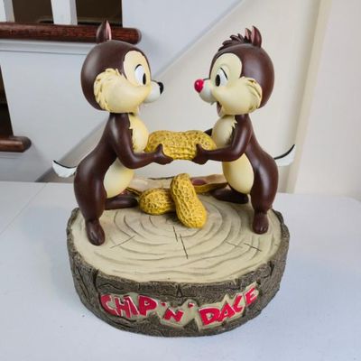 Sale Photo Thumbnail #143: Disney Parks Chip 'n Dale Sharing A Peanut Big Fig Statue – Costa Alavezos – 12"