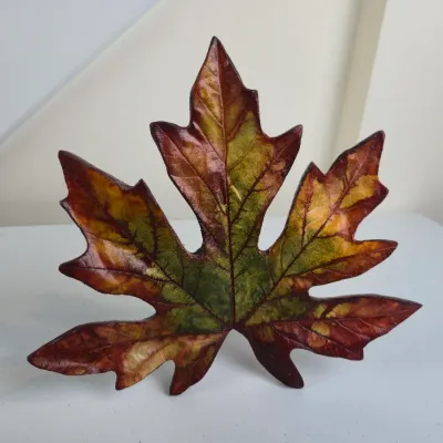 Sale Photo Thumbnail #13: Handcrafted Autumn Oak Leaf Decorative Sculpture – 8.5"