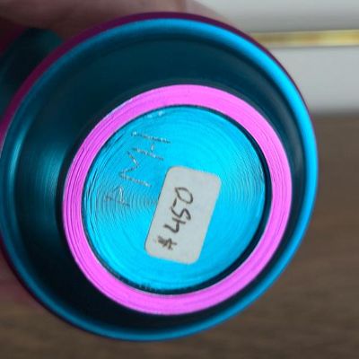 Sale Photo Thumbnail #113: Signed Blue & Purple Anodized Aluminum Lidded Vessel – Contemporary Metal Art