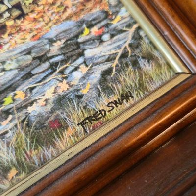 Sale Photo Thumbnail #156: Fred Swan Signed Limited Edition Autumn Cottage Print – 10/75 – Framed
