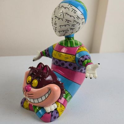 Sale Photo Thumbnail #175: Disney Britto Cheshire Cat Figurine 4023843 Alice In Wonderland Romero Britto