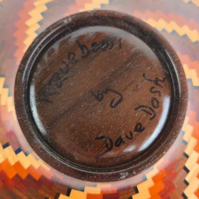 Sale Photo Thumbnail #17: Dave Dosh Ka'veBowl Signed Segmented Wood Art Bowl 11"