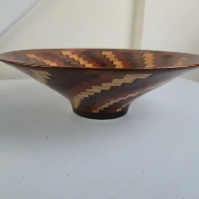 Sale Photo Thumbnail #16: Dave Dosh Ka'veBowl Signed Segmented Wood Art Bowl 11"