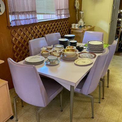 Sale Photo Thumbnail #26: Mid. Century dining room set, lavender