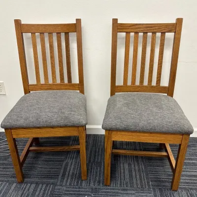 Solid Wood Missionary-style Dining Chairs(2) Lot#1