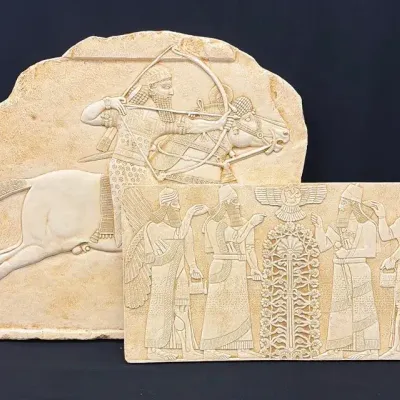 Reproduction Decorative Assyrian Wall Plaques (2)