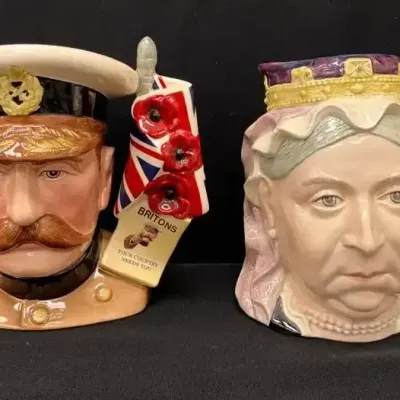 Royal Doulton Toby Mugs Lord Kitchener And Queen Victoria