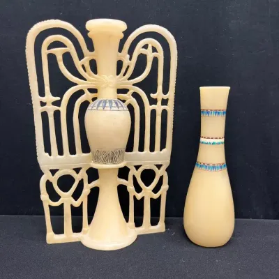 Alabaster Perfume Flask + Vase