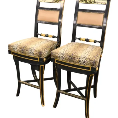 Sale Photo Thumbnail #18: PR Versace style high back and swivel stools - match 514