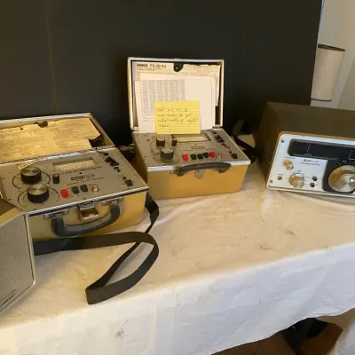 Shortwave Radio Receiver, Speaker and Two Signal Level Meters