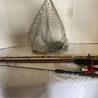 Fiberglass and Graphite Fishing Poles and Net