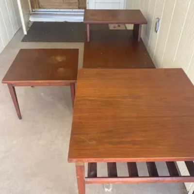 Three Neat Old Mid-Century Living Room Side Tables