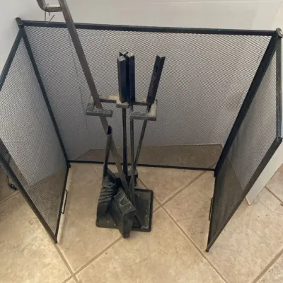 Fireplace Screen and Tool Set 