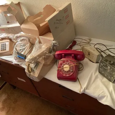 Old School Phones and Alarm Clocks
