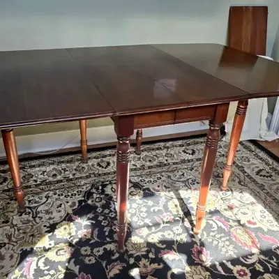 Cherry Finish Drop-Leaf Dining Table with Removable Extension Leaf