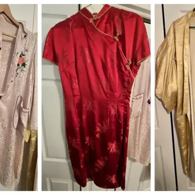 Royal India Chinese Cheongsam Dress & Japanese Silk-Style Kimonos