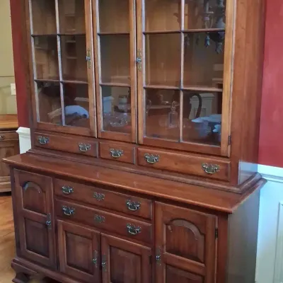 Pennsylvania House Solid Cherry Wood Two-Piece China Cabinet And Buffet Hutch
