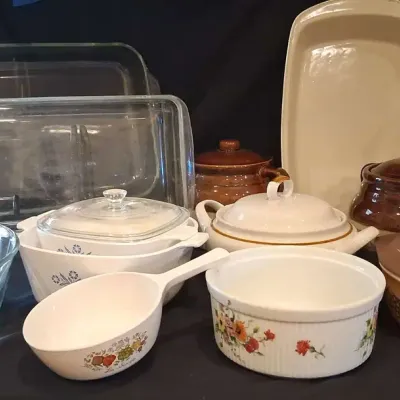 Pyrex, CorningWare, B&M Bean Pot, Soup Tureen & Baking Dishes