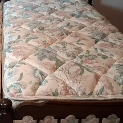 Twin Wood Bed Frame With Sealy Posturepedic Mattress & Box Spring (2 of 2) 