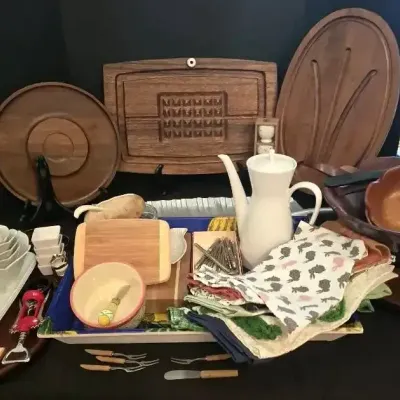 Wooden Salad Serving Set, Ceramic Dishes, Kitchen Utensils & More