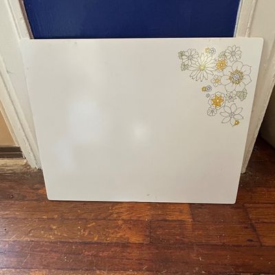 Sale Photo Thumbnail #82: Vintage CorningWare stove top cover or noodle board featuring the 'Butterfly Gold' floral pattern in the corner.