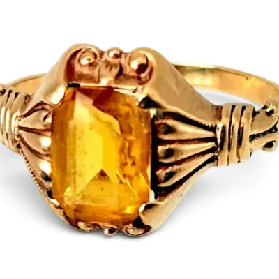 10k gold citrine ring size 2 75 1 17g