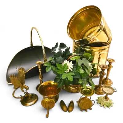 Brass planter pots candlesticks more