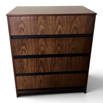 Bassett four drawer vertical dresser dark walnut
