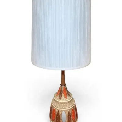 Mcm orange brown leaf table lamp 2