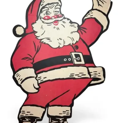 Vintage santa claus cardboard cutout