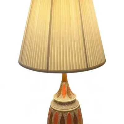 Mcm orange brown leaf table lamp 1