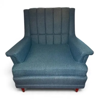 Kroehler mcm blue high back accent chair 2