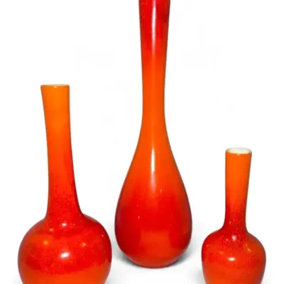 Mcm orange onion bulb vases