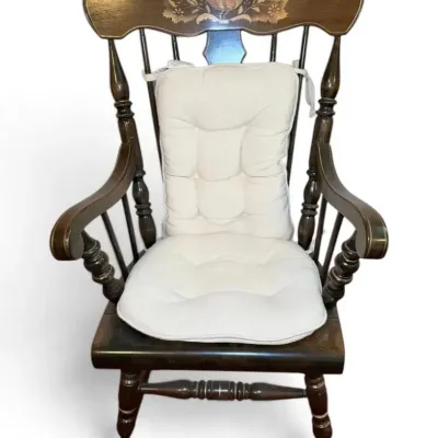 Carved wood rocking chair w bird design
