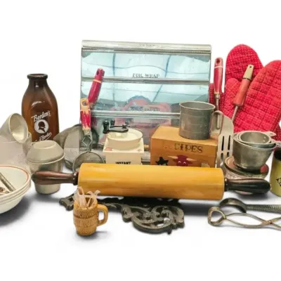 Primitive country kitchen recipe box utensils more