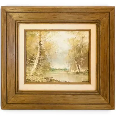 Vintage nature painting signed wexler 14 x16
