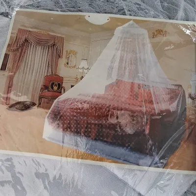 New In Package Sheer White Bed Canopy Netting - Romantic Mesh Mosquito Net Curtain