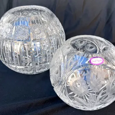 Ofnah Crystal Rose Bowls