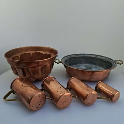 Copper Baking Dishes And Measuring Cups