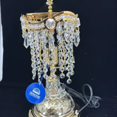 Swarovski Spectra Crystal Chandelier Accent Lamp - Polished Gold Finish