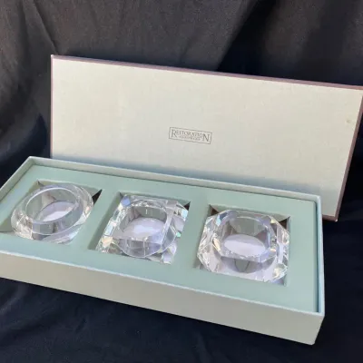 Restoration Hardware Crystal Tea light Holder Set Of 3