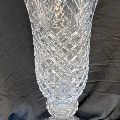 Elegant Footed Crystal Vase Large 21” 