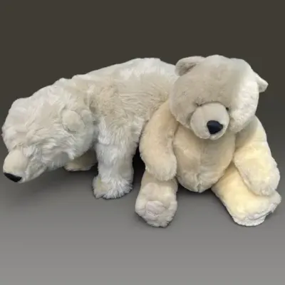 Pair Ditz Plush Polar Bears 21" & 22"