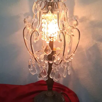 Vintage Lamp Hanging Crystals