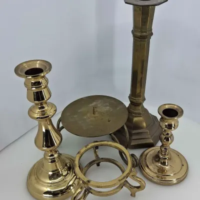 Brass Candle Sticks And Stands