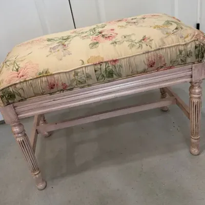St. Anthony Hotel Historic San Antonio Floral Vanity Bench