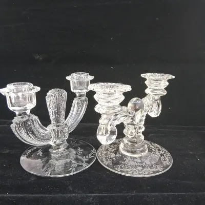 Glass Candle Holders - (B) 