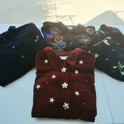 Quacker Factory 4-Piece Embellished Velvet Shirt Collection Size 1X 