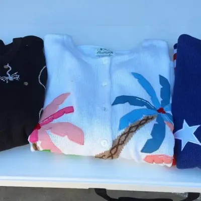 Quacker Factory 3-Piece Embellished Novelty Cardigan Sweater Lot Size 1X
