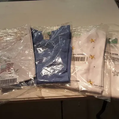Quacker Factory 4-Piece Patriotic Star Embellished Tops Size 1X 